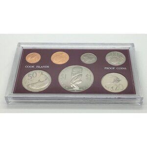 Cook Islands 1972 Proof Coins Set Po God Of Creation Fertility